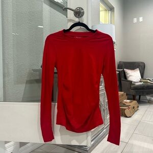 Athleta Red Long Sleeve Exercise Top